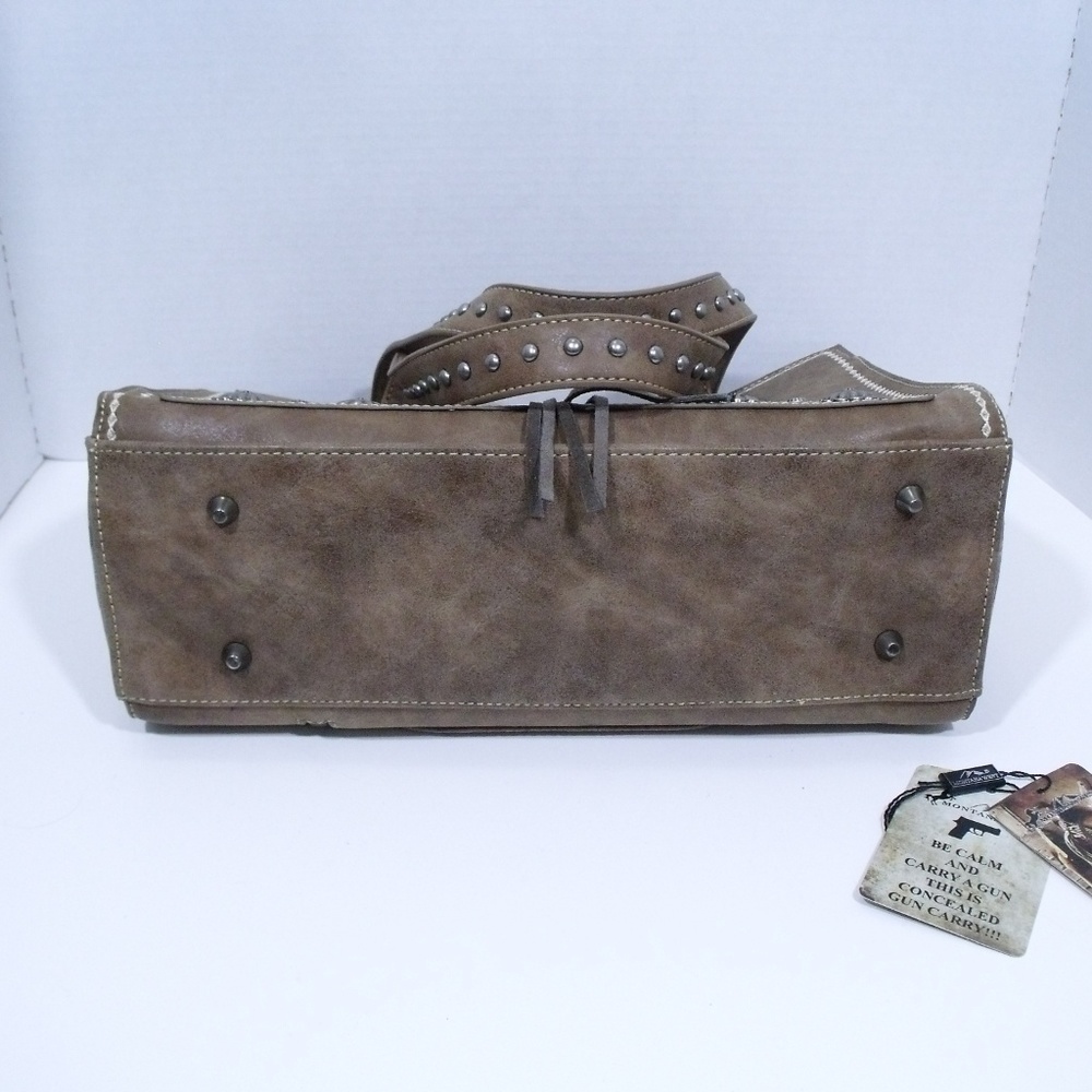 Montana West Tooled Leather Concho Purse - Picture 6 of 7